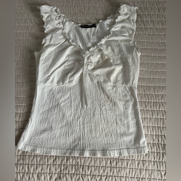 Brandy Melville Tops - Brandy Melville Cream Ruffled Blouse